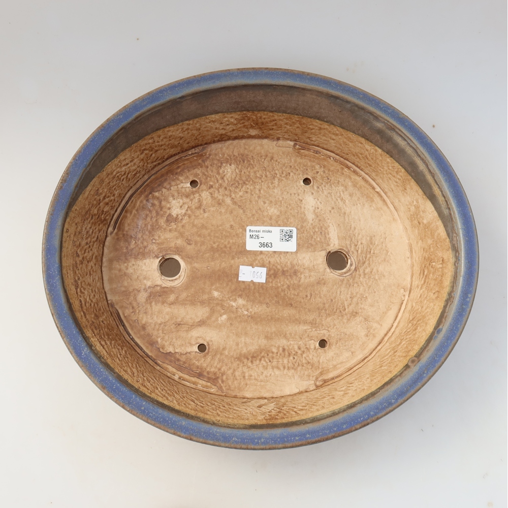 Ceramiczna miska do bonsai 31 x 28,5 x 7 cm, kolor niebieski