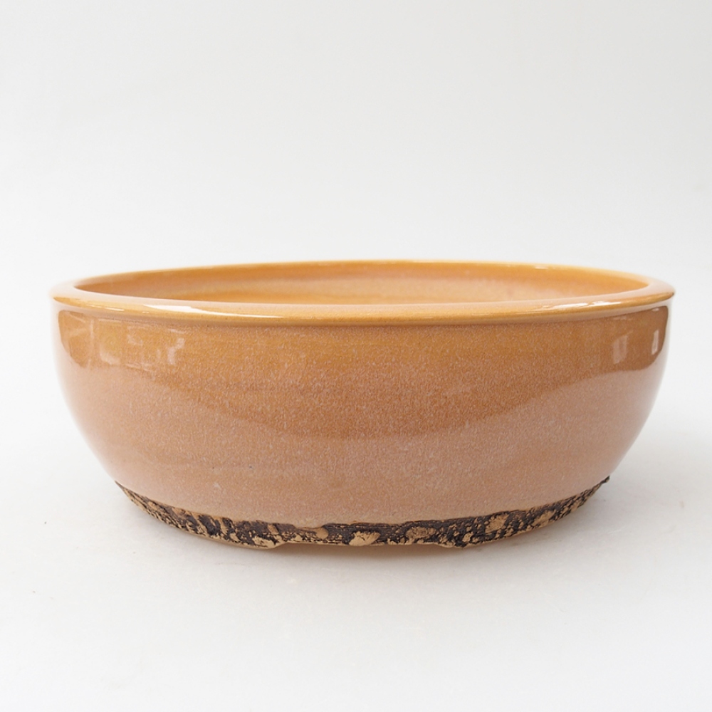 Ceramiczna miska bonsai 20,5 x 20,5 x 7,5 cm, kolor beżowy