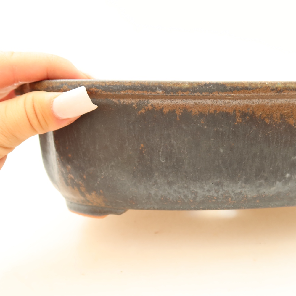 Ceramiczna miska do bonsai 24,5 x 21 x 7,5 cm, kolor brązowy