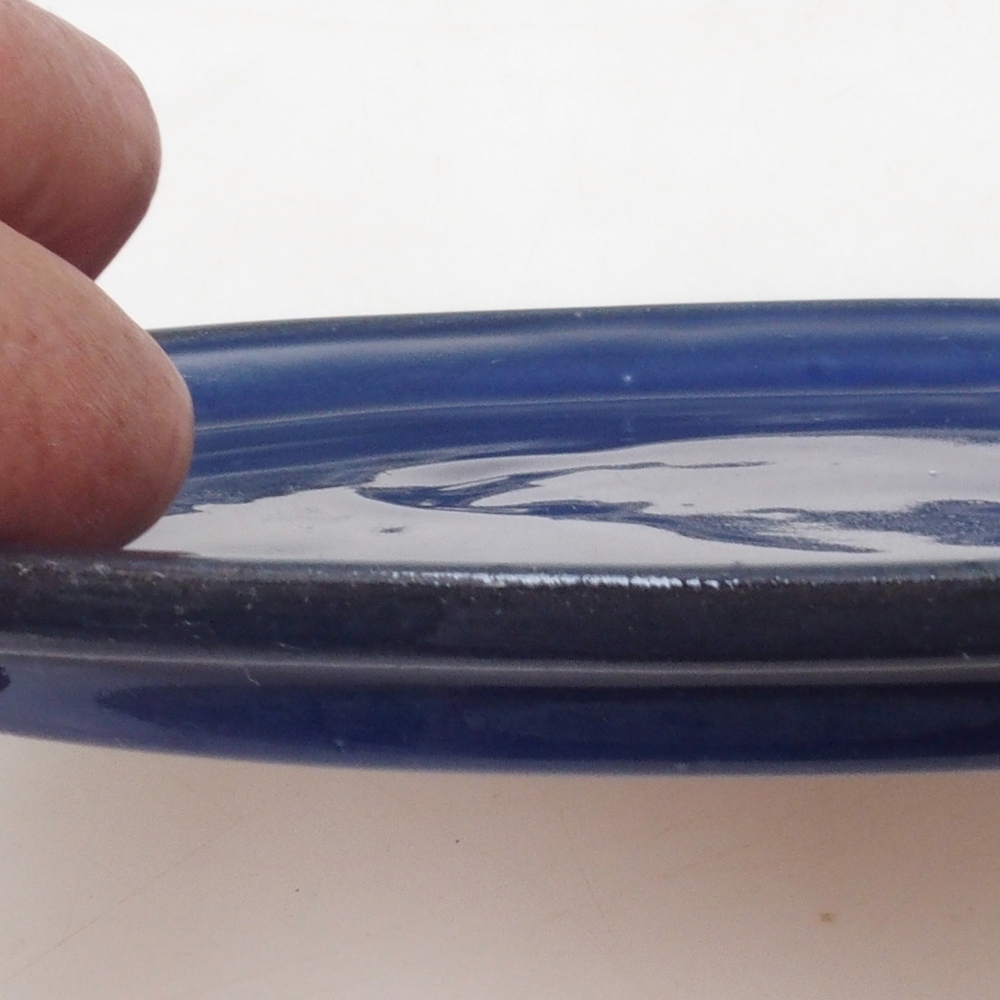Bonsai bowl owalny M - 22,5 x 18 x 1,5 cm - niebieski