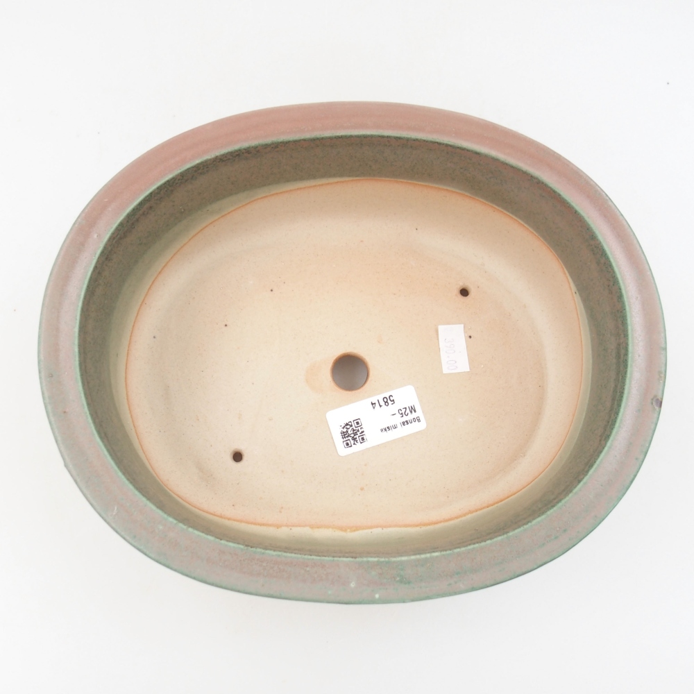 Ceramiczna miska bonsai 23,5 x 19 x 8 cm, kolor zielony