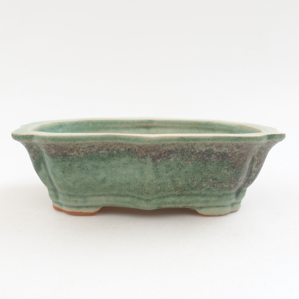 Ceramiczna miska bonsai 15,5 x 11 x 4,5 cm, kolor zielony