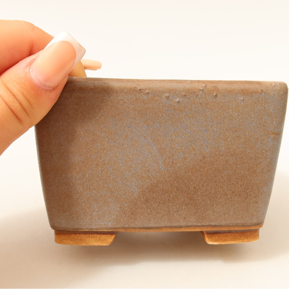 Ceramiczna miska do bonsai 10,5 x 10,5 x 7 cm, kolor niebieski