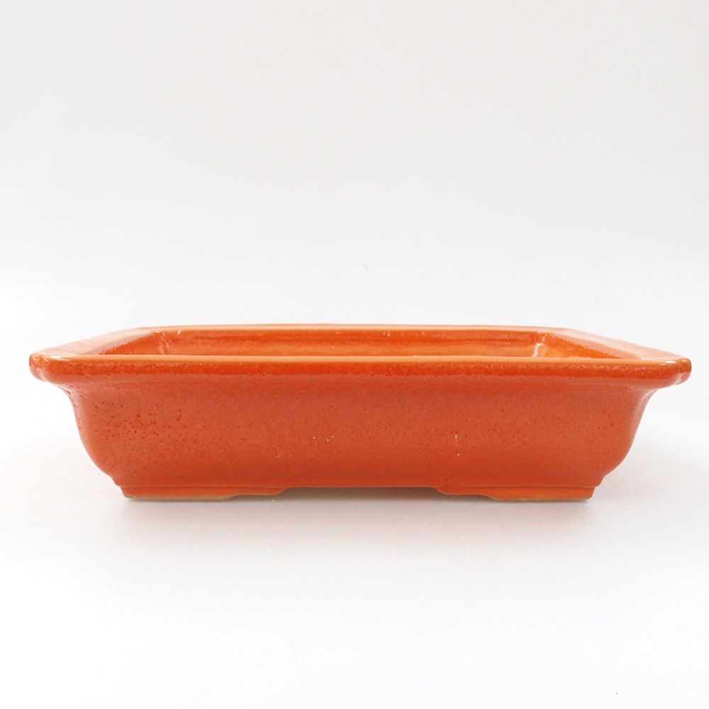 Ceramiczna miska bonsai 17,5 x 13 x 4 cm, kolor pomarańczowy