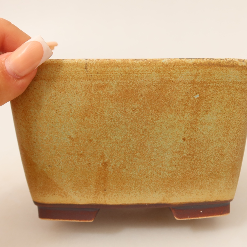 Ceramiczna miska do bonsai 13 x 13 x 8 cm, kolor zielony
