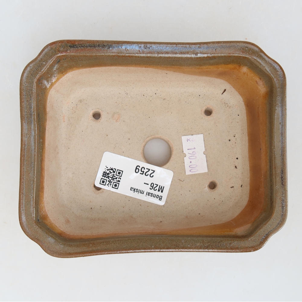 Ceramiczna miska do bonsai 13 x 10,5 x 4,5 cm, kolor brązowy