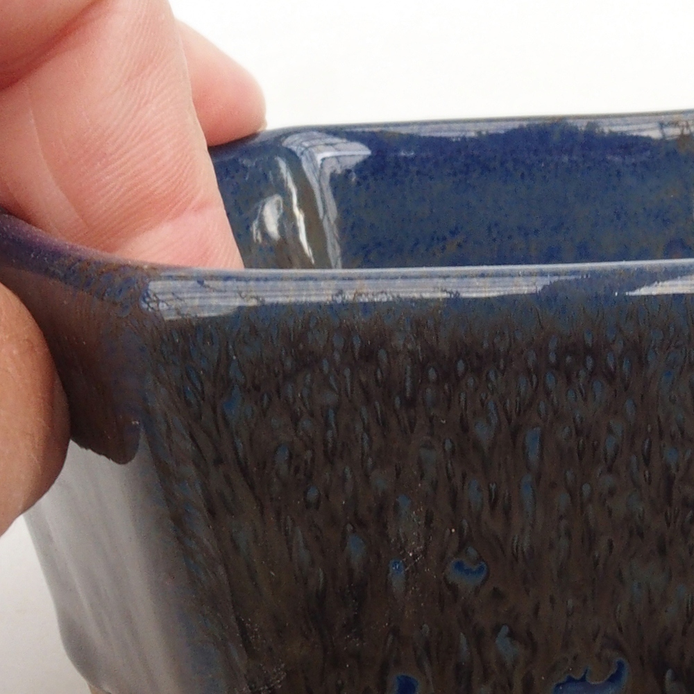 Ceramiczna miska bonsai 9,5 x 9 x 4,5 cm, kolor niebieski