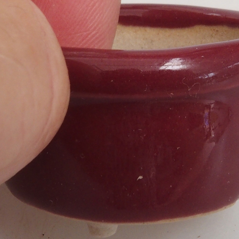 Mini miska bonsai 3,5 x 3,5 x 2 cm, kolor bordowy