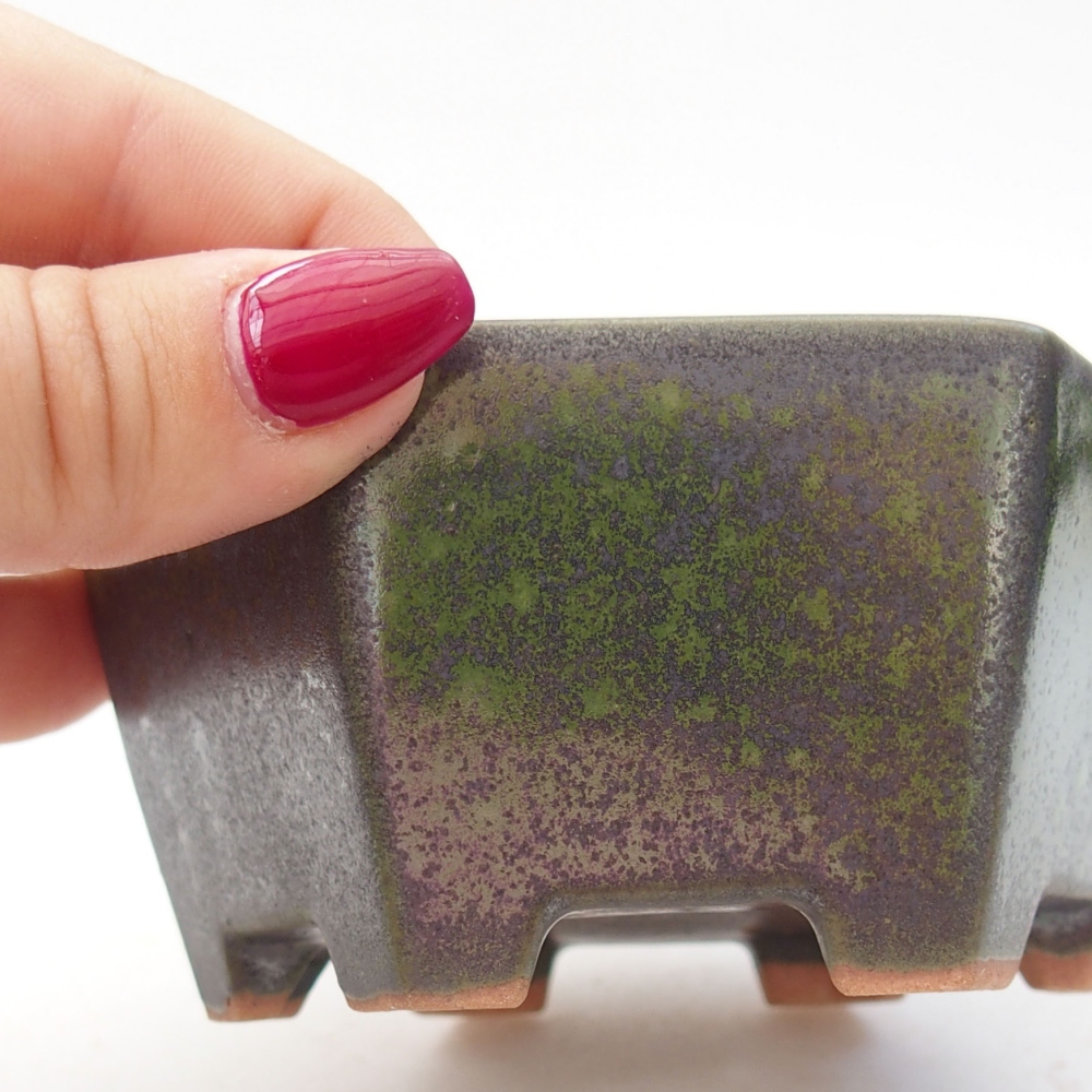 Ceramiczna miska bonsai 10 x 9 x 5 cm, kolor zielony