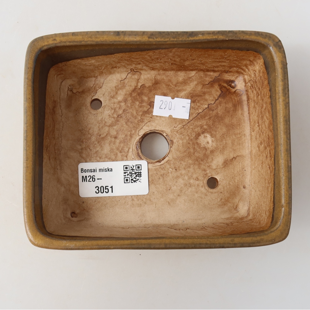 Ceramiczna miseczka do bonsai 13,5 x 11 x 5 cm, kolor brązowy