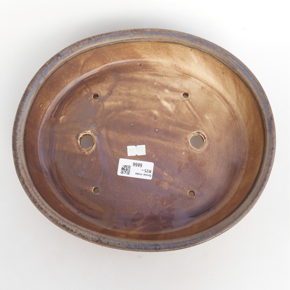 Ceramiczna miska na bonsai 28 x 24 x 6 cm, kolor niebieski