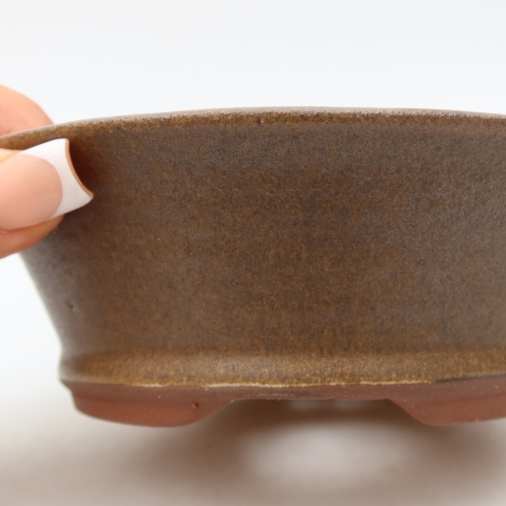 Ceramiczna miska do bonsai 15 x 15 x 5 cm, brązowa