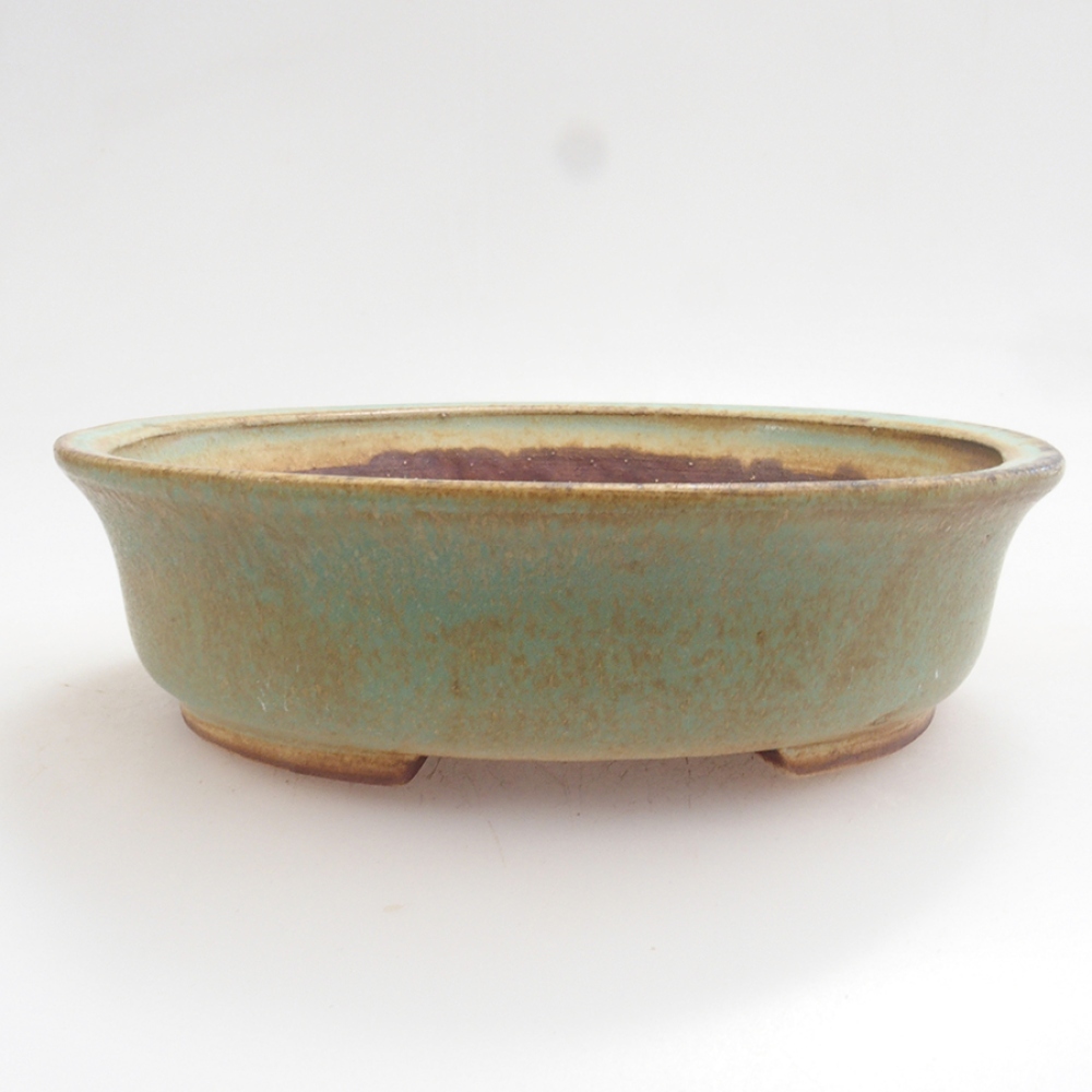 Ceramiczna miska do bonsai 12 x 11,5 x 3 cm, kolor zielony
