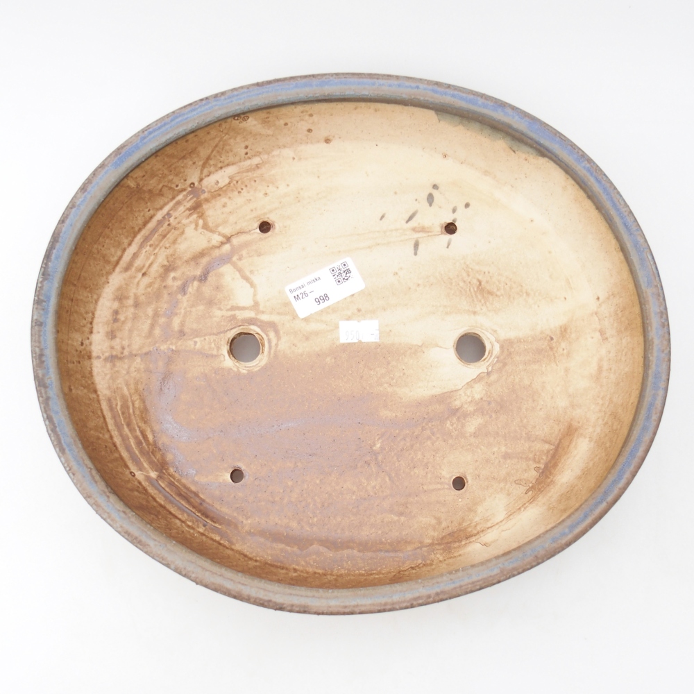 Ceramiczna miska do bonsai 31,5 x 27,5 x 6 cm, kolor niebieski