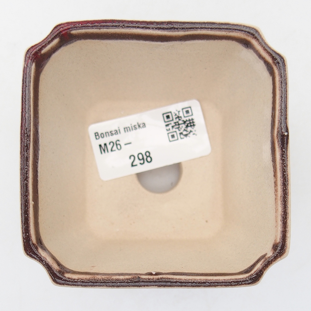 Mini miska bonsai 7 x 7 x 5,5 cm, kolor czerwony