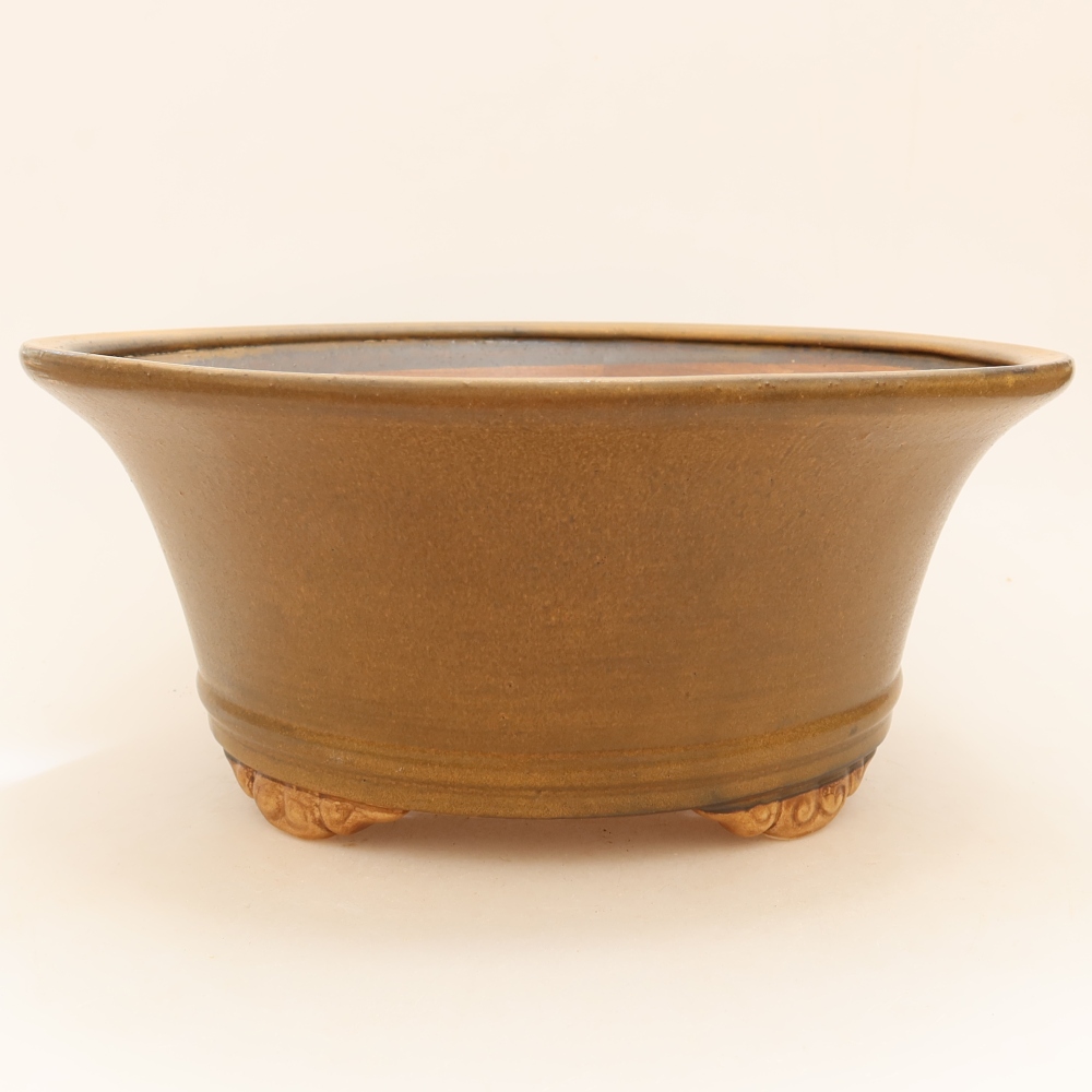 Ceramiczna miska na bonsai 29 x 29 x 12 cm, brązowa
