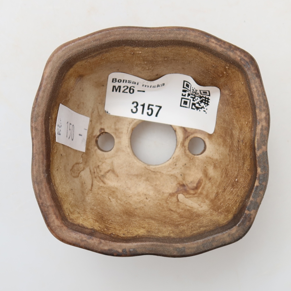 Ceramiczna miseczka do bonsai 7 x 7 x 3,5 cm, kolor różowy