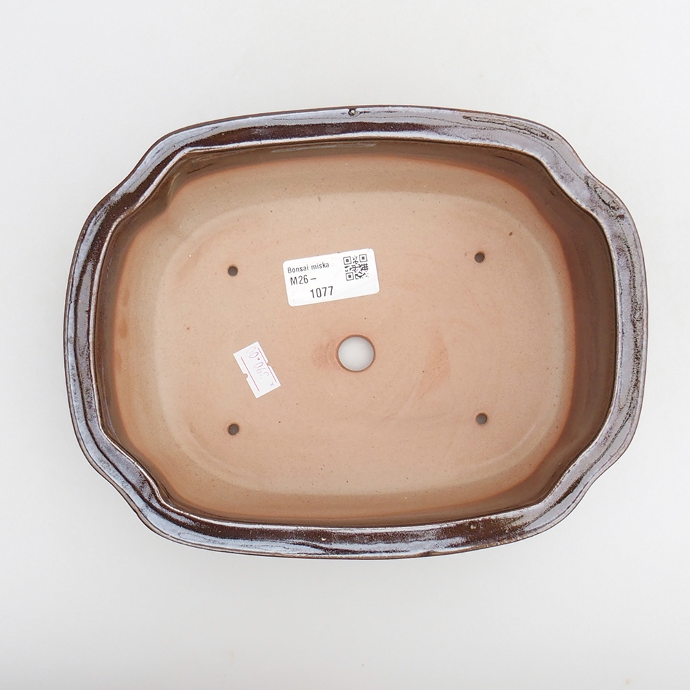 Ceramiczna miska do bonsai 22 x 16,5 x 7 cm, brązowa