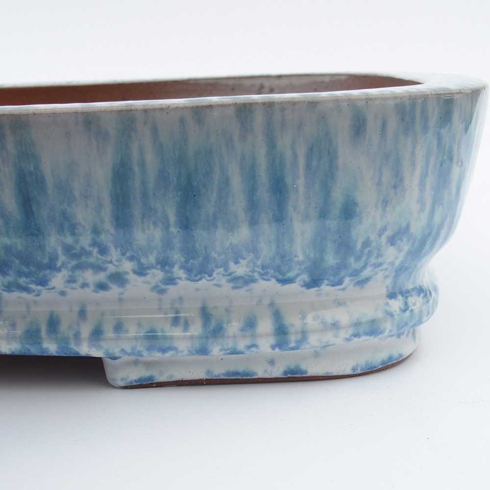 Miska 53 x 35 x 11 cm niebiesko-biała