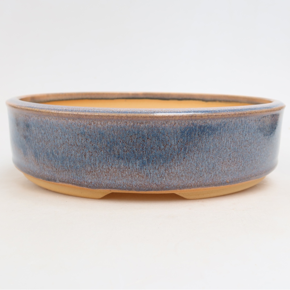 Ceramiczna miska do bonsai 22,5 x 22,5 x 5,5 cm, kolor niebieski