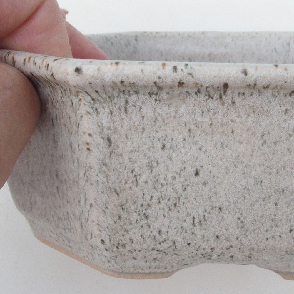 Bonsai bowl H13 - 12,5 x 12,5 x 4,5 cm. - beżowy