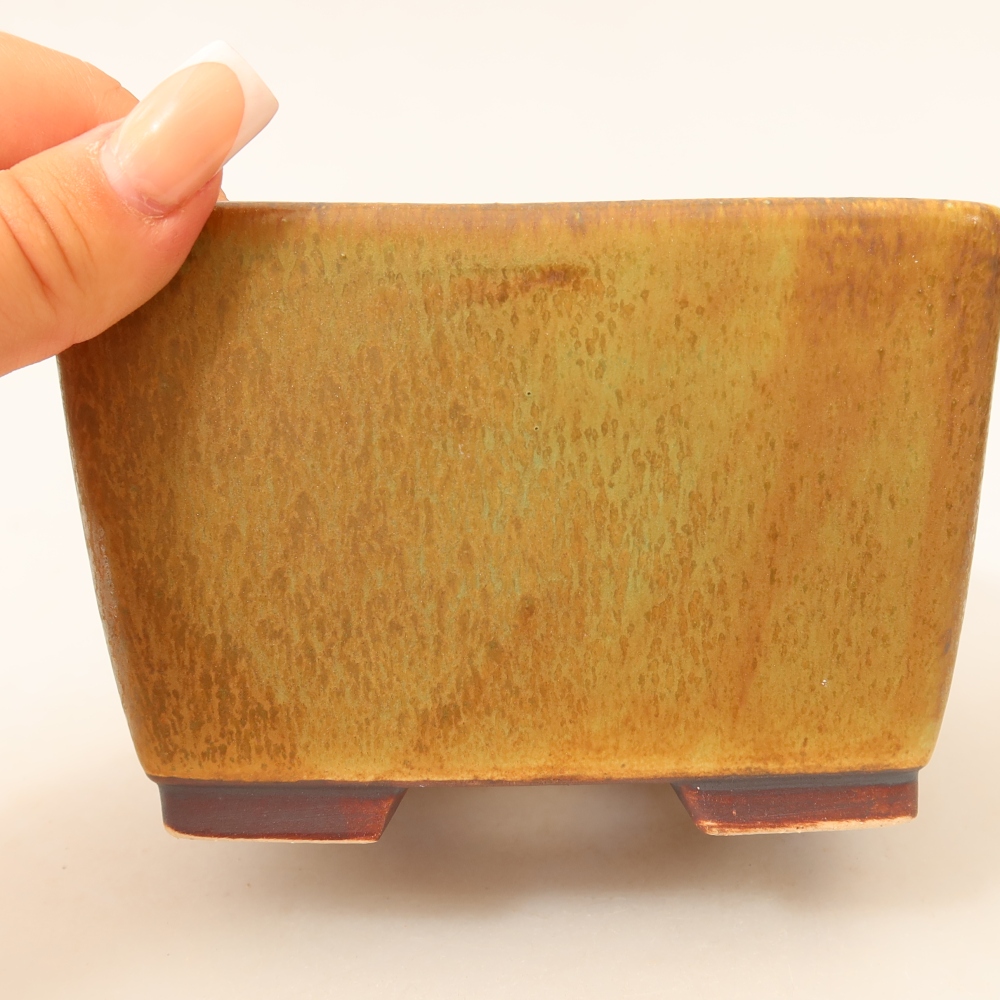 Ceramiczna miska do bonsai 13 x 13 x 8 cm, kolor zielony