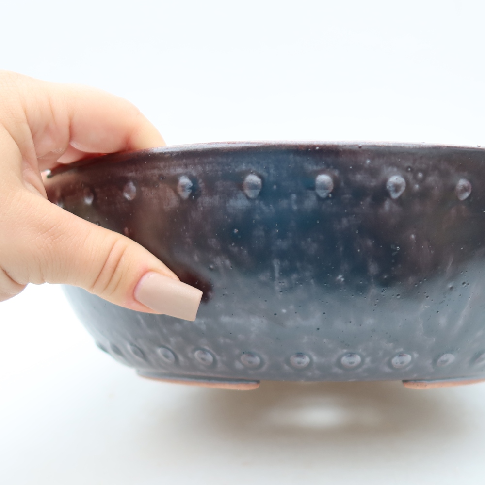 Ceramiczna miska do bonsai 24 x 24 x 8 cm, kolor brązowy