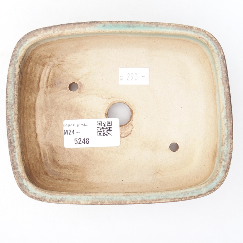 Ceramiczna miska do bonsai 14,5 x 11,5 x 4 cm, kolor zielony
