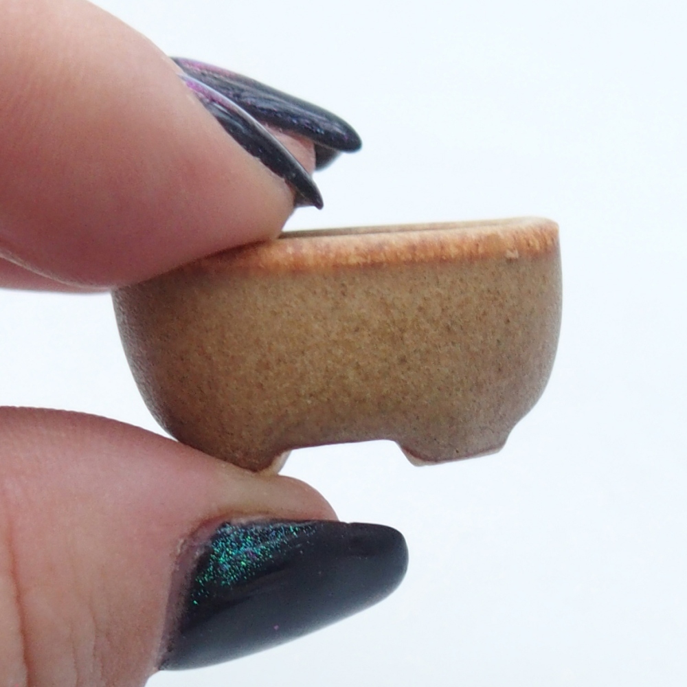Mini miska do bonsai 2,5 x 2 x 1,5 cm, brązowa