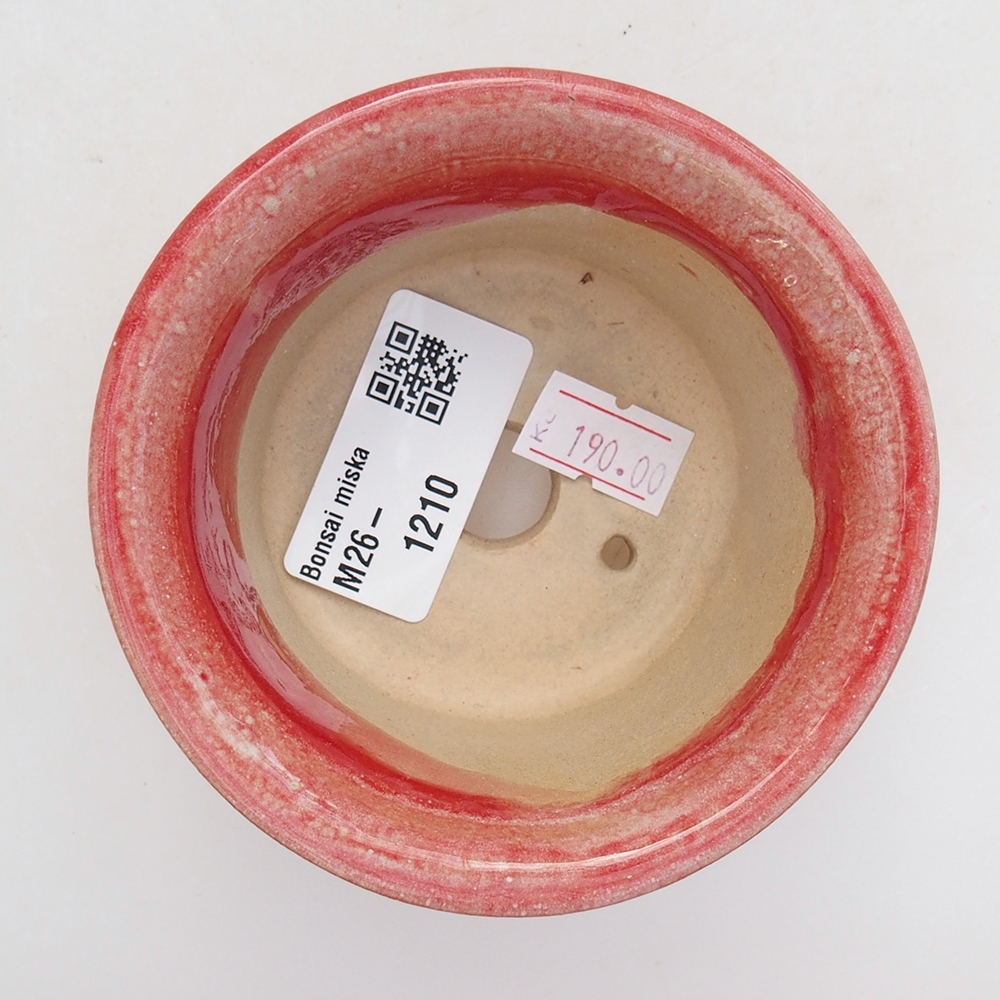 Ceramiczna miska do bonsai 9 x 9 x 5 cm, kolor czerwony