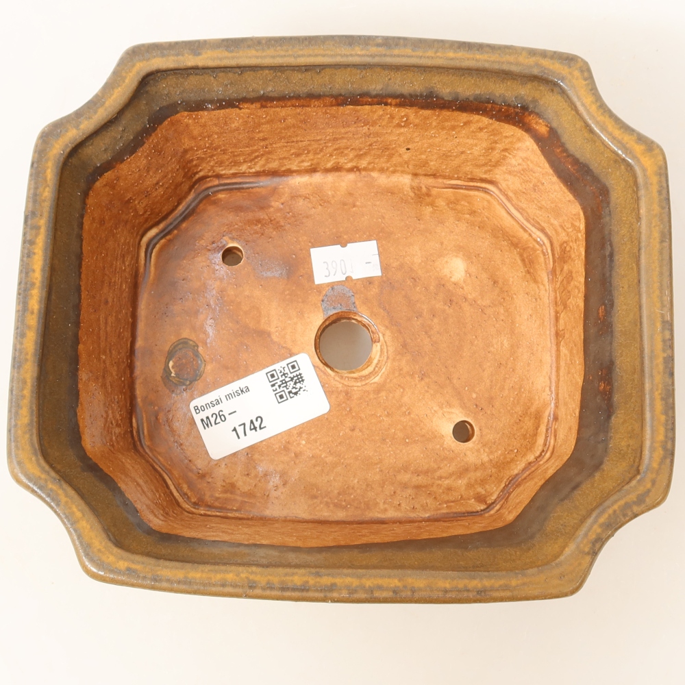 Ceramiczna miska do bonsai 18 x 15 x 6 cm, kolor brązowy