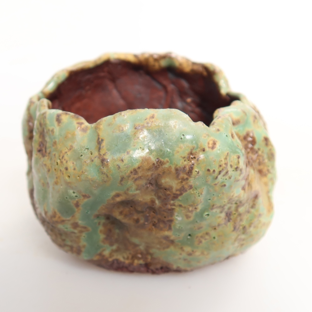 Ceramiczna skorupka  7 x 7 x 6 cm, kolor zielony