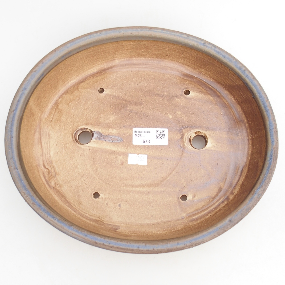 Ceramiczna miska do bonsai 28,5 x 25 x 6 cm, kolor niebieski