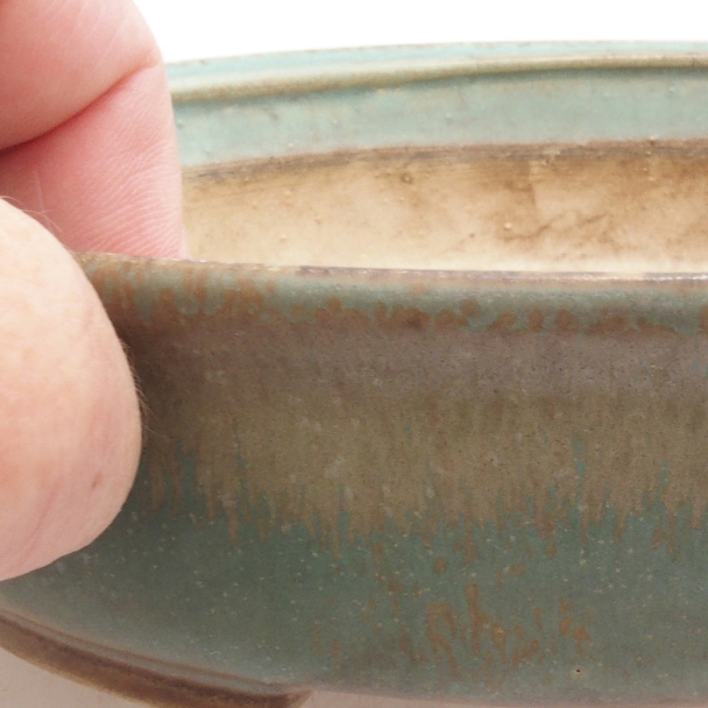 Ceramiczna miska do bonsai 17 x 15 x 4 cm, kolor zielony