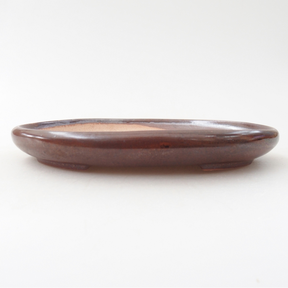 Ceramiczna miska do bonsai 17 x 12,5 x 2 cm, brązowa