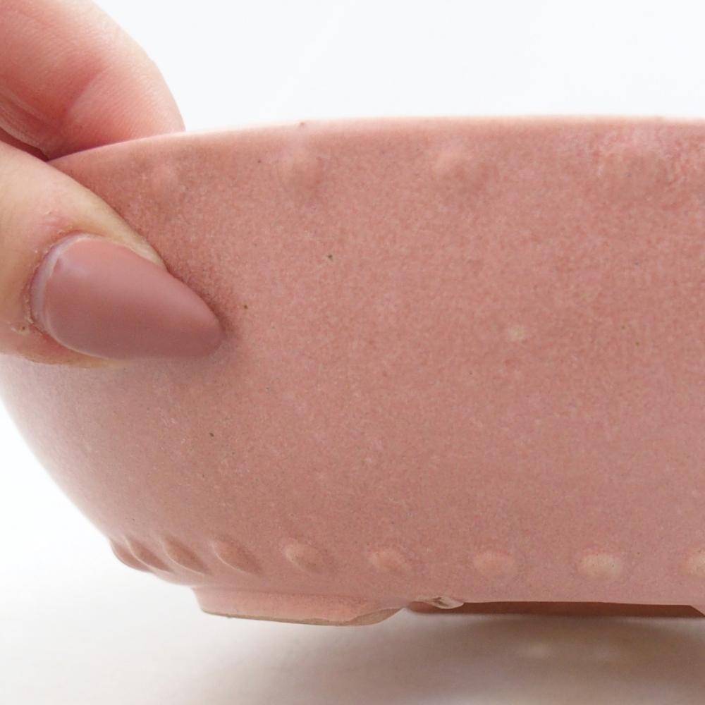 Ceramiczna miska na bonsai 18 x 18 x 5 cm, różowa