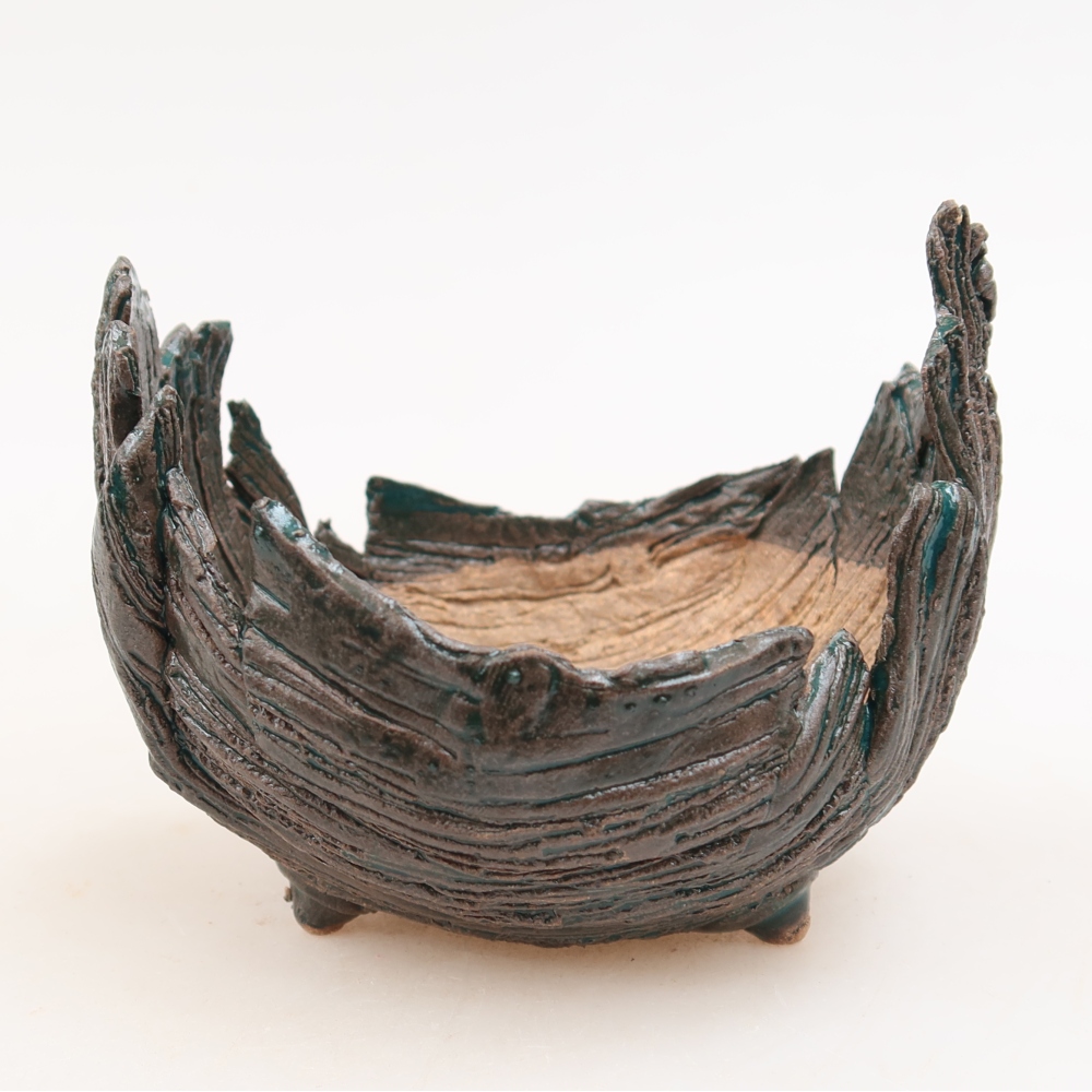 Ceramiczna skorupa  10 x 8,5 x 7,5 cm, kolor zielony