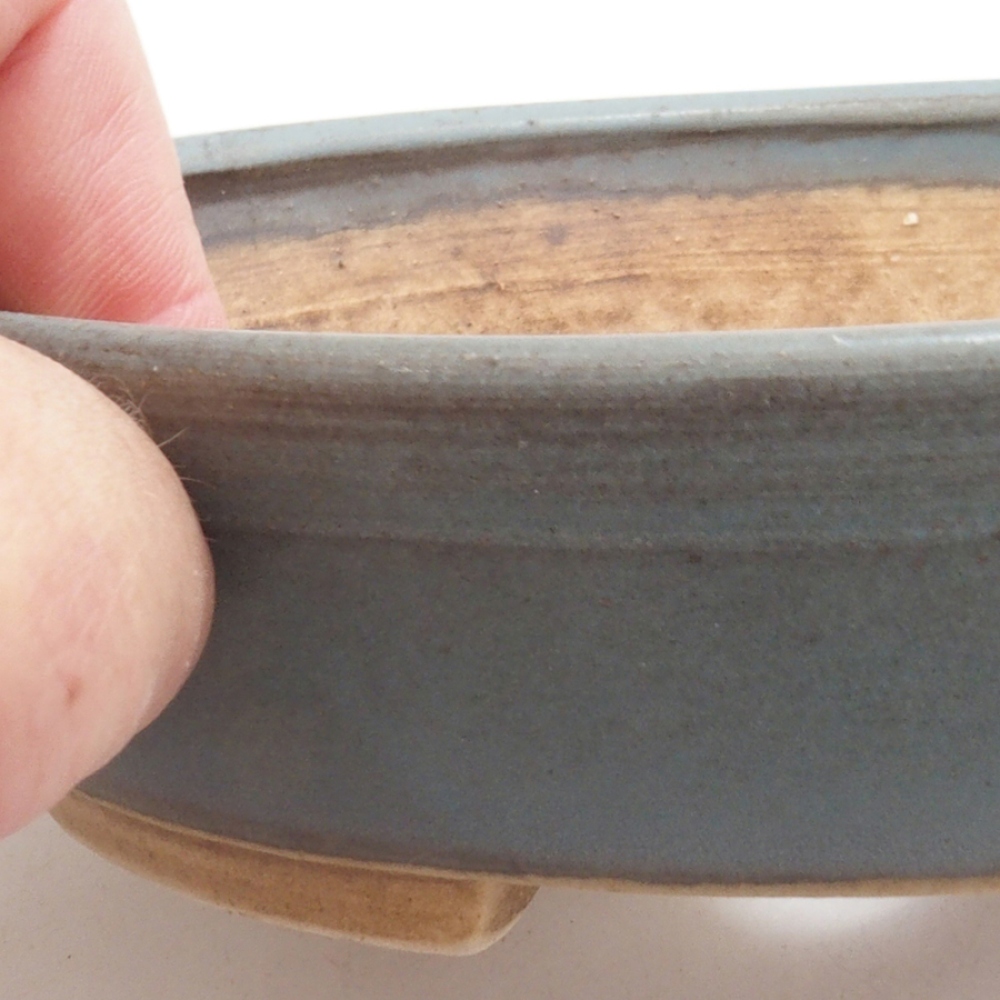 Ceramiczna miska do bonsai 15 x 13,5 x 3,5 cm, kolor niebieski