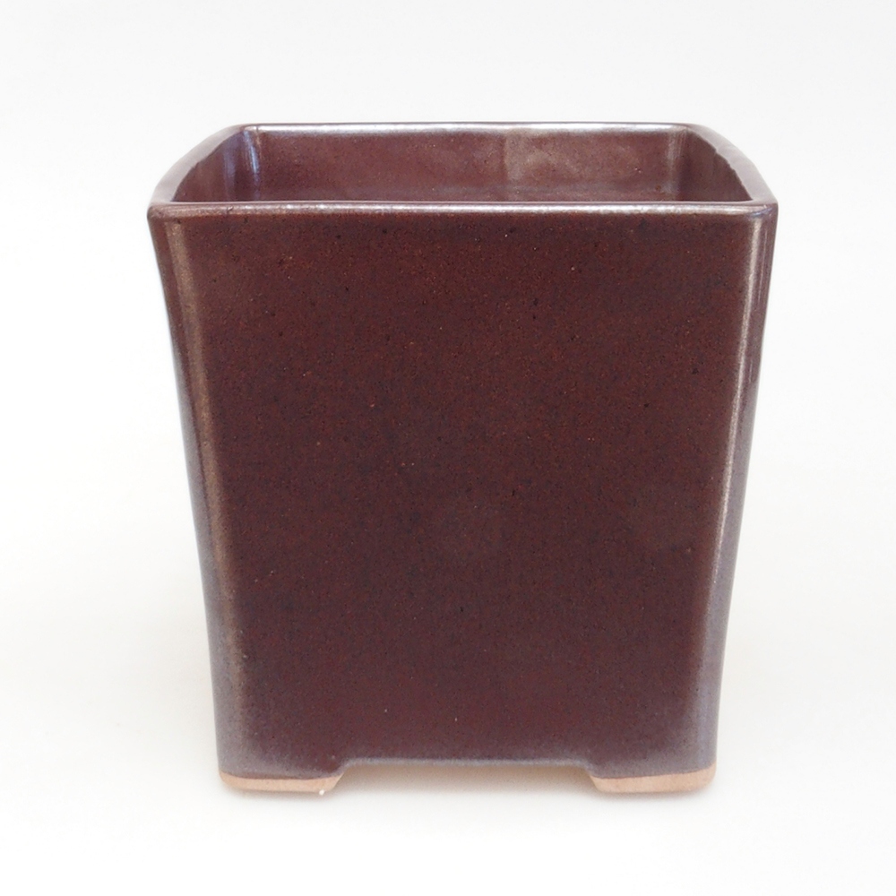 Ceramiczna miska bonsai 13,5 x 13,5 x 13,5 cm, kolor brązowy