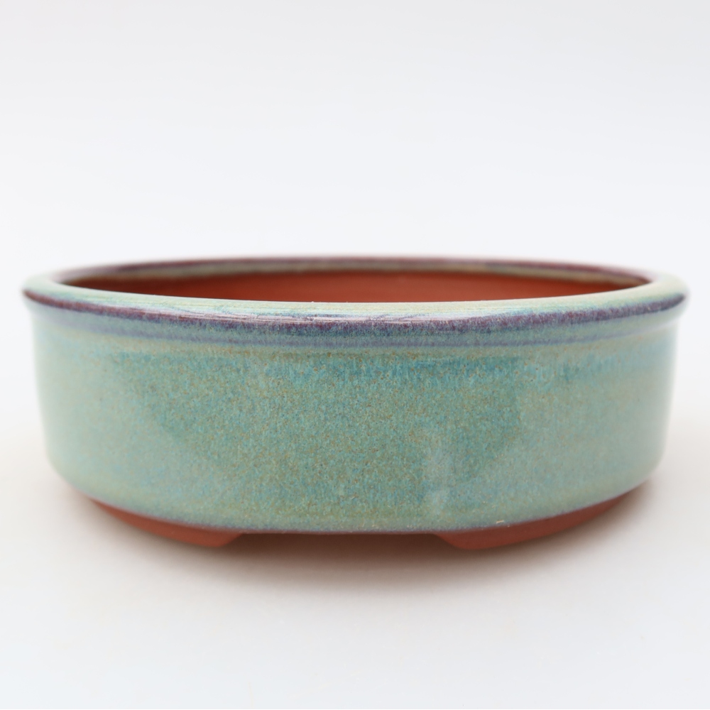 Ceramiczna miska do bonsai 14 x 14 x 4,5 cm, kolor zielony