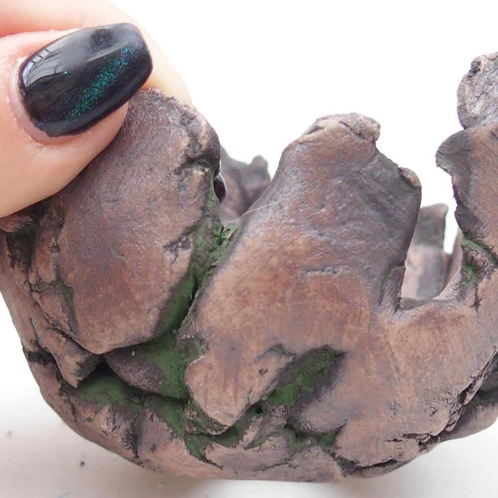 Ceramiczna muszla 9,5 x 8,5 x 6 cm, kolor zielony