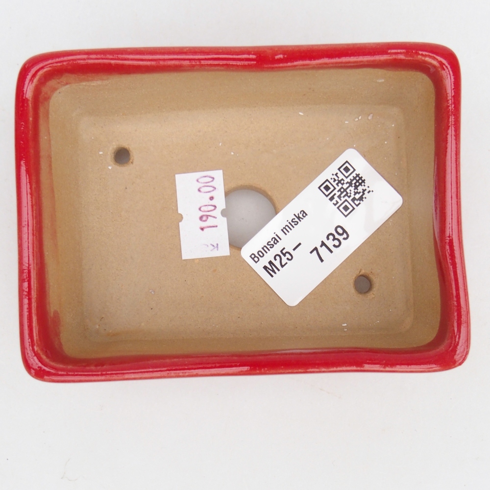 Ceramiczna miska do bonsai 9,5 x 7 x 3,5 cm, kolor czerwony