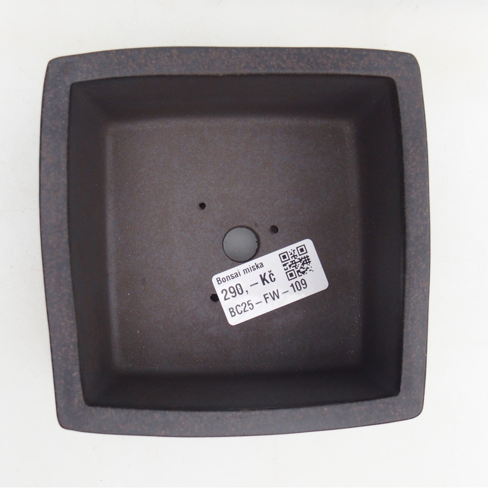 Ceramiczna miska do bonsai 12 x 12 x 6,5 cm, kolor brązowo-ochrowy
