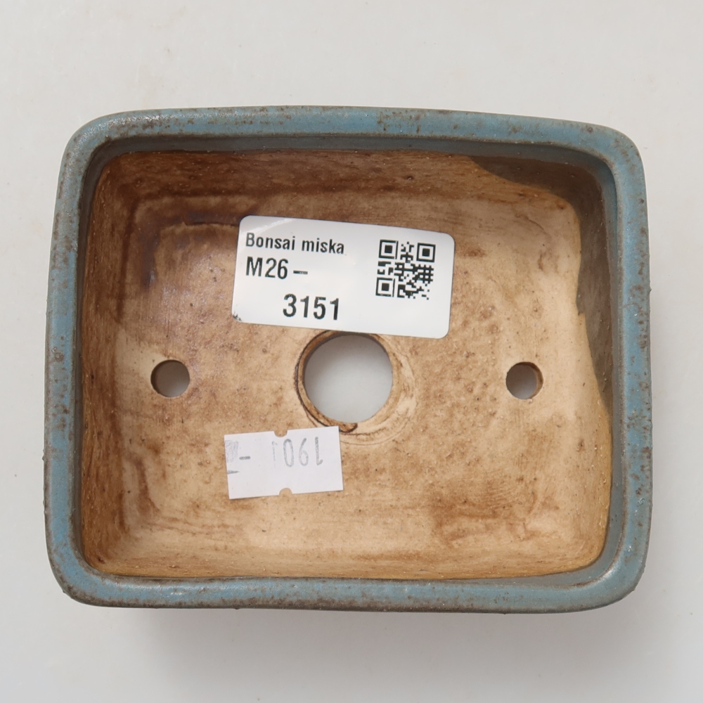 Ceramiczna miseczka do bonsai 10 x 8 x 3,5 cm, kolor niebieski