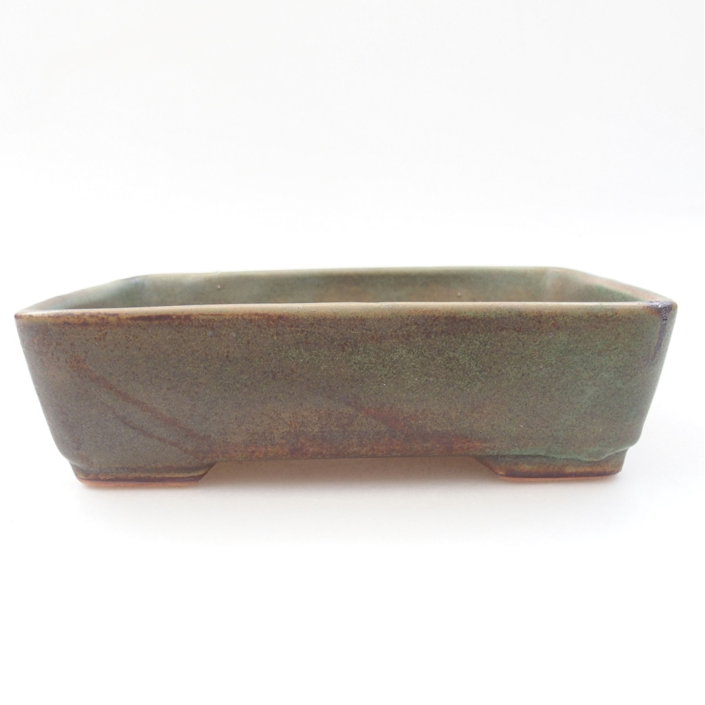 Ceramiczna miska bonsai 18 x 13 x 5 cm, kolor zielony