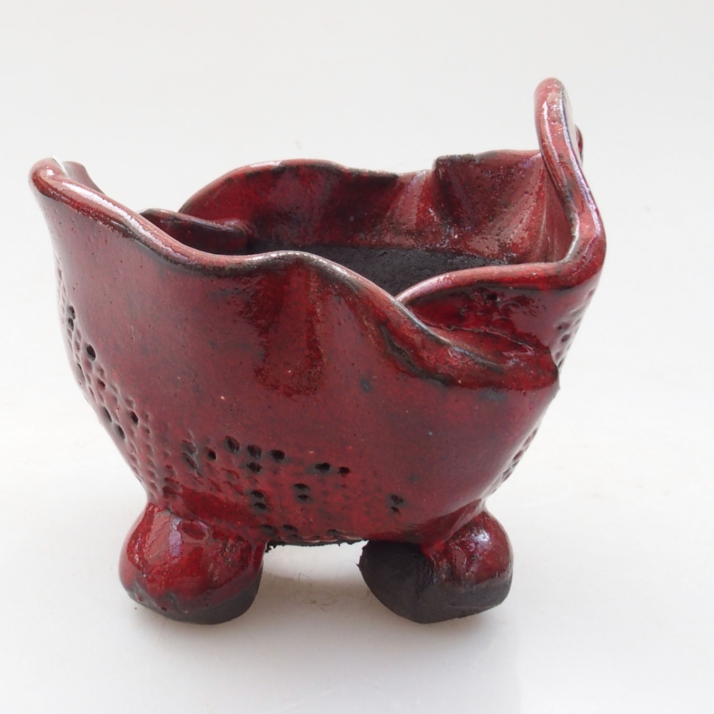 Muszla ceramiczna 8 x 7 x 8 cm, kolor czerwony