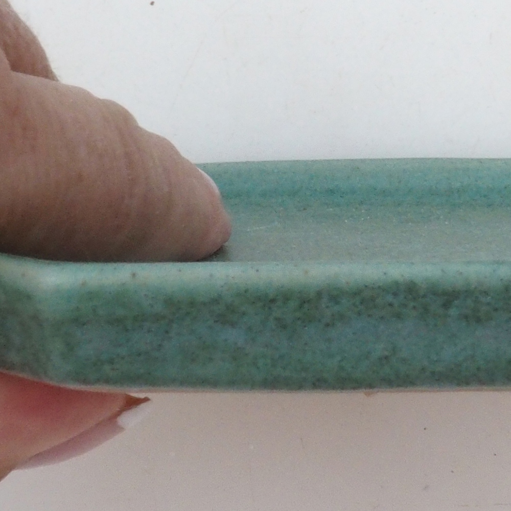 Ceramiczna miska H13 -12 x 12 x 1 cm - zielona