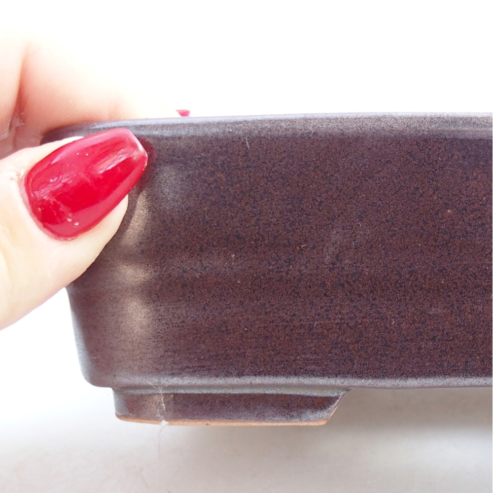 Ceramiczna miska do bonsai 14,5 x 10,5 x 4,5 cm, kolor metaliczny