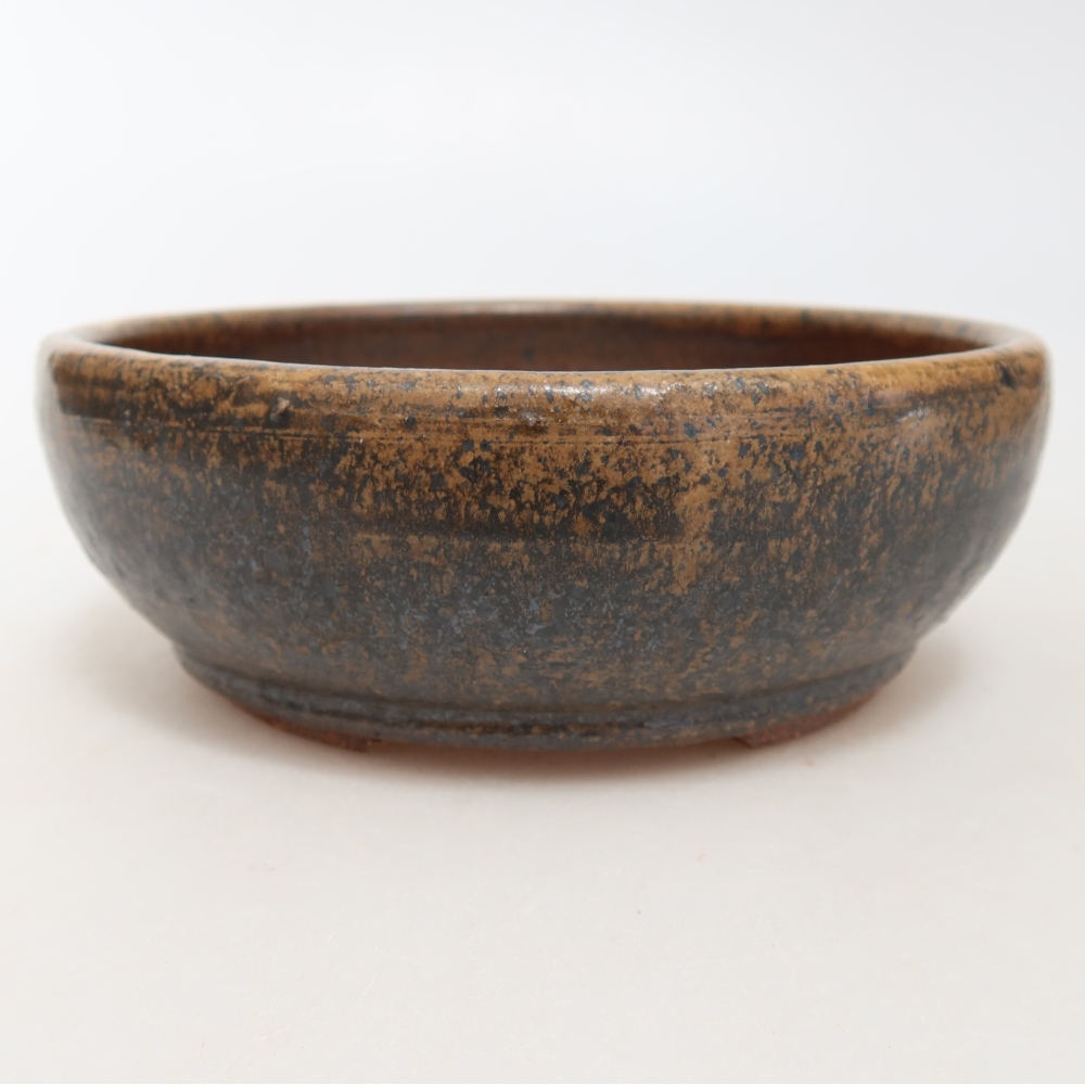 Ceramiczna miska do bonsai 14,5 x 14,5 x 5 cm, brązowa