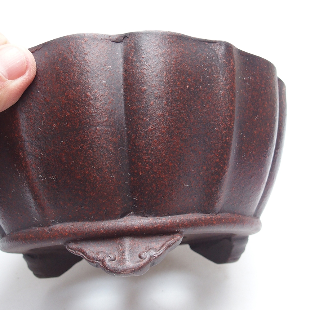 Miska 19 x 19 x 9,5 cm brązowo-czerwona
